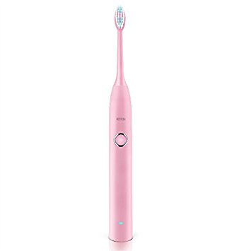 AMTOK Sonic Electric Rechargeable Toothbrush IPX7 Waterproof Electronic Toothbrush with 1 Mode, Pink