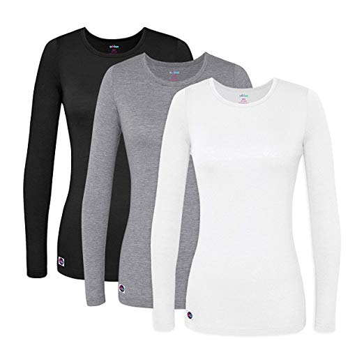 Sivvan 3 Pack Women’s Comfort Long Sleeve T-Shirt/Underscrub Tee