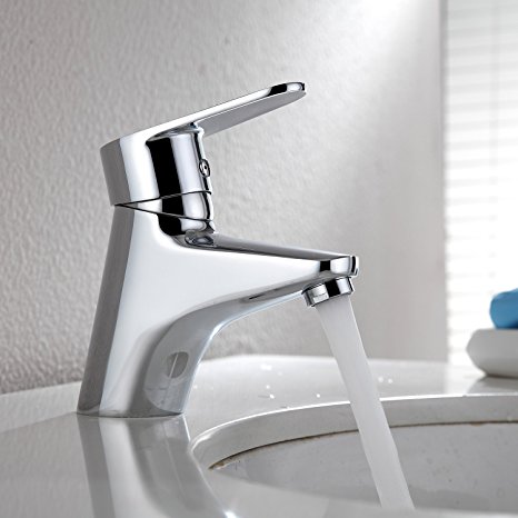 HOMELODY Washroom Basin Sink Mixer Taps Mono Single Lever Bathroom Lever Faucet,Chrome Finish Bathroom Tap