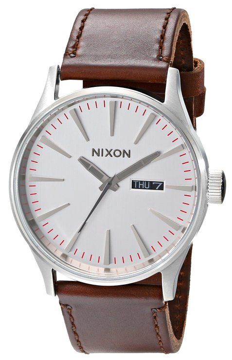 Nixon Men's A105 Sentry 42mm Stainless Steel Leather Quartz Movement Watch