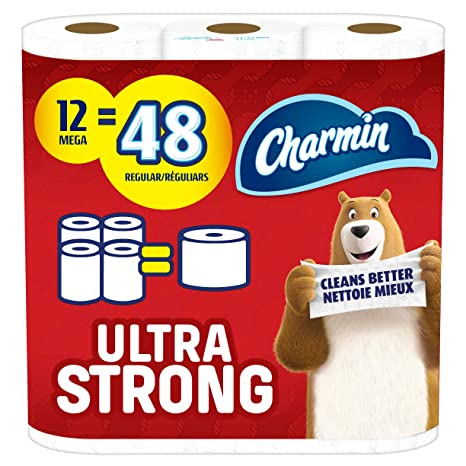Charmin Ultra Strong Toilet Paper 12 Mega Roll, 286 Sheets Per Roll
