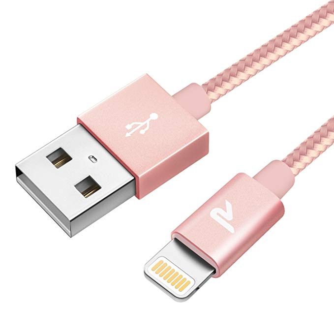 RAMPOW Compatible Apple Lightning Cable (MFi Certified, 3.3ft, Rose Gold)