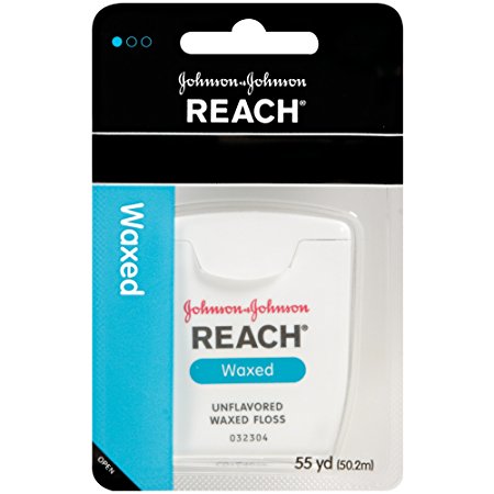 Reach Waxed Dental Floss Unflavored, 55 Yard (Pack of 12)