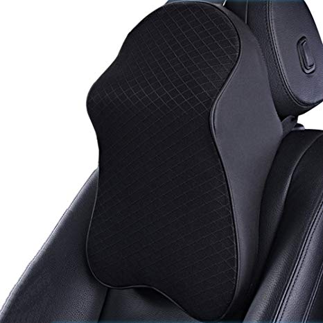 Memory Foam Car Headrest Pillow - Neck Support Car Seat Pillow Cushion, Relieve Fatigue, Breathable, Removable Cover Black TZ0726