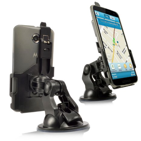 Motorola Nexus 6 PREMIUM Dedicated Windscreen Mount Car Holder Kit with FULL 360 Degrees Rotation