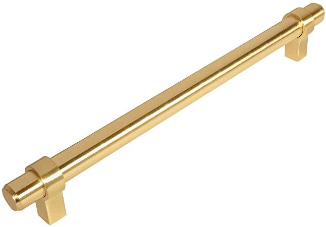 10 Pack - Cosmas 161-192BB Brushed Brass Cabinet Bar Handle Pull - 7-1/2" Inch (192mm) Hole Centers