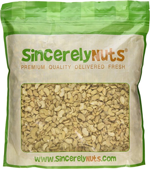 Sincerely Nuts Raw Cashew Pieces Unsalted- Five Lb. Bag - Sensationally Scrumptious - Total Freshness - Filled with Healthy Nutrients- Kosher