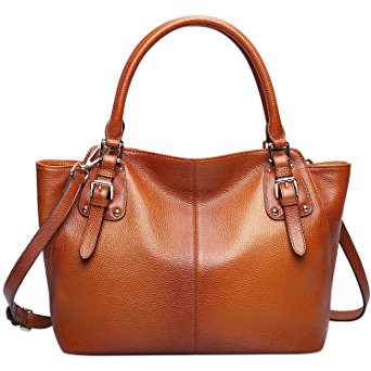 S-ZONE Women's Vintage Genuine Leather Shoulder Bag Handbag Cross body Ladies Purse Large Capacity