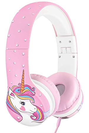 Nenos Kids Headphones Children’s Headphones for Kids Toddler Headphones Limited Volume Unicorn (Pink Unicorn)