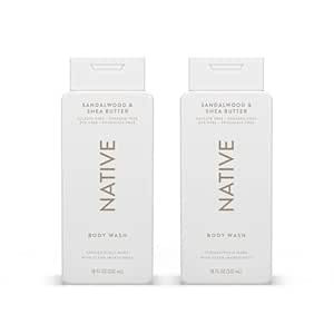 Native Body Wash Contains Naturally Derived Ingredients | For Women & Men, Sulfate, Paraben, & Dye Free Leaving Skin Soft and Hydrating | Sandalwood & Shea Butter 18 oz - 2 Pk