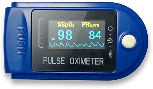 CMS50D Fingertip Pulse Oximeter OLED Color Screen, Large Format Display, for Sports and Aviation Use, Case and Lanyard Included