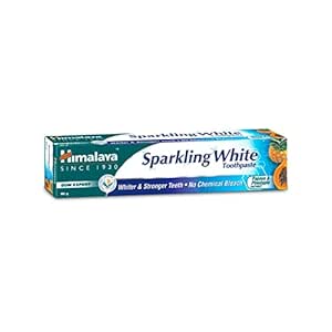 Himalaya Sparkling White 150G Toothpaste | For Whiter & Stronger Teeth | No Chemical Bleach | With Papaya & Pineapple Enzymes (Pack Of 6), Brightening