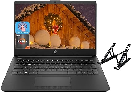 HP Business Laptop 2023 Newest, 14 Inch HD Touch Display, AMD Ryzen 7-5700U(up to 4.3GHz), 64GB RAM, 1TB SSD, AMD Radeon Graphics, HD Webcam, Bluetooth, Wi-Fi, Windows 11 Home, with Laptop Stand