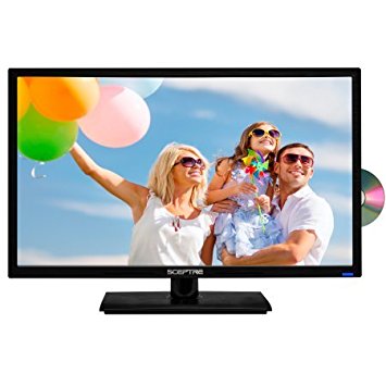 24" Class FHD (1080P) LED TV with Built-in DVD Plus 12' Extension Cord with 4 outlet, 2 outlet for usb - Bundle Set