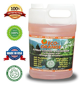 Eco Orange 1 Gallon Super Concentrate. Strongest All-Natural, All-Purpose Orange Citrus Cleaner. Makes up to 16 GALLONS after dilution. Non-Toxic, Allergy-Free, Eco-Friendly. Safe for Family, Pets.