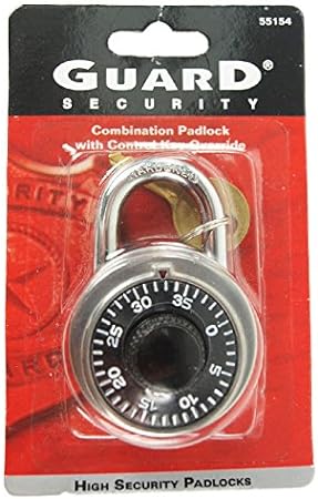 Guard Security 55154 Combination Padlock with Control Key Override, 48mm