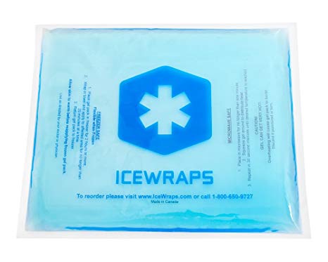 IceWraps Gel Ice Pack for Injuries Reusable Hot and Cold Therapy for Knee, Ankle, Elbow Ice Wrap or Back Microwavable Heat Pad 8"x10"