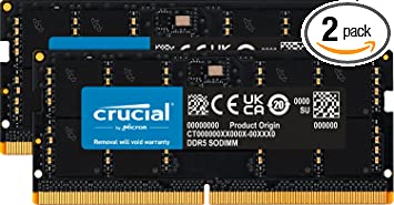 Crucial RAM 32GB Kit (2x16GB) DDR5 5200MHz (or 4800MHz) Laptop Memory CT2K16G52C42S5