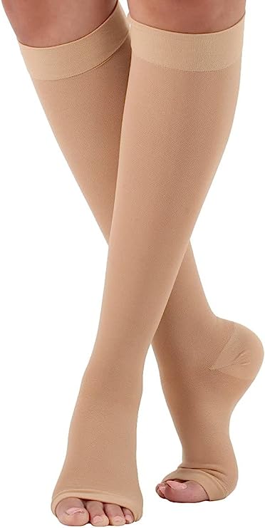 ABSOLUTE SUPPORT - Made in USA Opaque Compression Stockings 30-40mmHg Open Toe