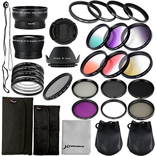 28 in 1 Kit : 52mm Wide Angle Lens   52mm Precision Pro Digital Wide Converter   4pz Ring Adapter   52mm Close-up Lens Filters (  1   2   4   10)   52mm ND Filter (ND2   ND4   ND8)   52mm Neutral Density Filter   6pcs gradual filter Set   UV Filter   CPL Filter   FLD Filter For Nikon D3X, D800, D700, D600, D300, D300S, D7100, D7000, D5200, D5100, D5000, D3200, D3100, D3000, D90, D80, D70, D60, D50, D40, Pentax K-5, K-50, K-30, LF131