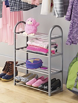 Whitmor Compact Closet Shelves, Plastic, Gray