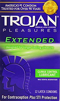 Trojan Extended Climax Control Lubricated Condoms, 12 Count