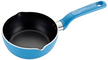 T-fal C96999 Excite Nonstick Thermo-Spot Dishwasher Safe Oven Safe PFOA Free Saucier Cookware, 0.85-Quart, Blue