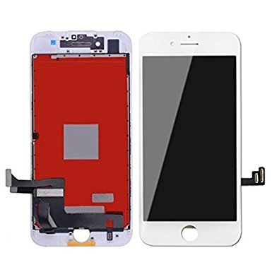 LCD Screen Display Touch Screen Digitizer Frame Assembly for iPhone 7 4.7inch Replacement with repair tools and guide (WHITE)