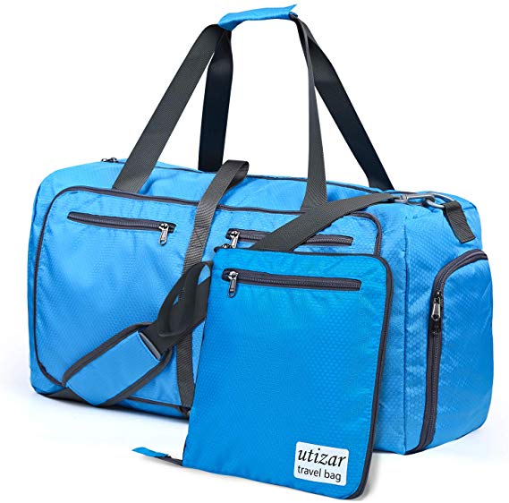 Utizar Foldable Travel Duffle Bag For Travelling,Gym,Sporting,Light Blue
