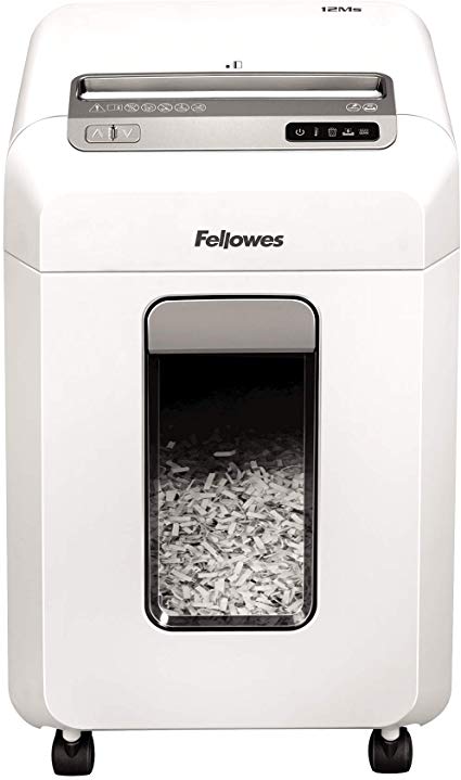 Fellowes Powershred 12Ms Paper Shredder, 12 Sheet Mini-Cut Shredder for The Small/Home Office with SafeSense Technology, Exclusive to Amazon