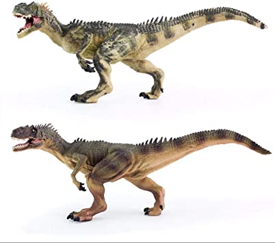 Gemini&Genius 2 Pcs Allosaurus Dinosaur Action Figure Jurassic World Park Dino Toys Green Science Educational Realistic Design Dinosaur Figure Gift for Kids Party & Classroom Prize Supplies