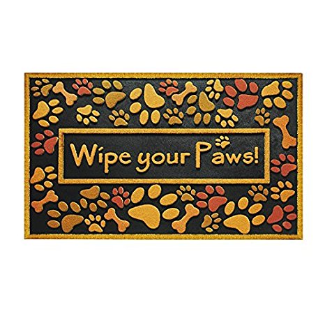 Outdoor Shoe Scraper Wipe Paws Doormat Recycled Rubber Heavy Duty Waterproof Absorbent Large Patio Entryway Exterior Porch Rug Welcome Mats for Front Door Mat Entrance Outside Houses Doorway 24"x36"