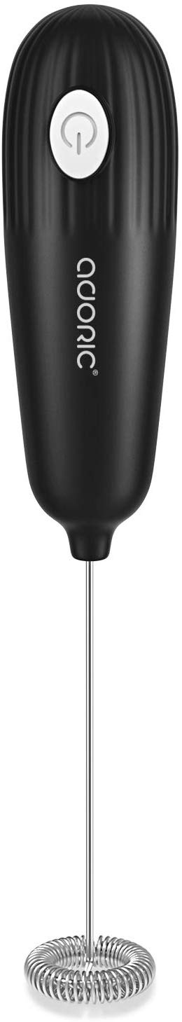 Milk Frother, Adoric Milk Frother Handheld - Milk Frother Electric and Automatic Foam Maker with Stand for Lattes, Cappuccino, Hot Chocolate - Perfect Gift for Coffee Lovers (Black-new)