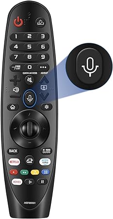 Voice Remote for LG Smart TV. LG-TV-Remote with Voice and Pointer Function Universal LG Remote for LG UHD OLED QNED NanoCell 4K 8K Models. Compatible with Alexa/Google Assistant. 1-Year Full Warranty.