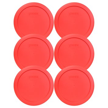 Pyrex 7201-PC Round 4 Cup Storage Lid for Glass Bowls (6, Red)