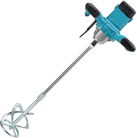 Mortar Mixer, ApexOne AC 110V 2100W Anti-Slip Handheld 6-Speed Electric Mixer with US Plug for Stirring Plaster Mortar Paint Cement Grout Mix Stirrer Paddle Mixer (Light Blue)