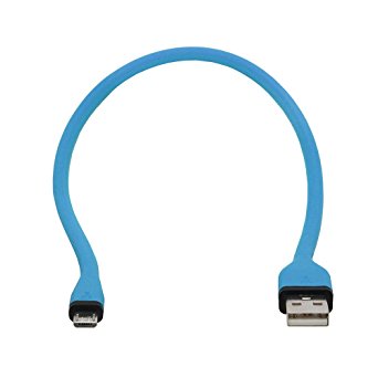 dCables Bendy & Durable Short Micro USB Charging Cable - 15 Inch - Blue
