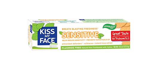 Kiss My Face Sensitive Toothpaste, Fluoride Free Toothpaste, 4.5 Ounce