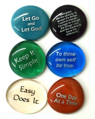 Recovery Glass Stones, Set I, Set of 6