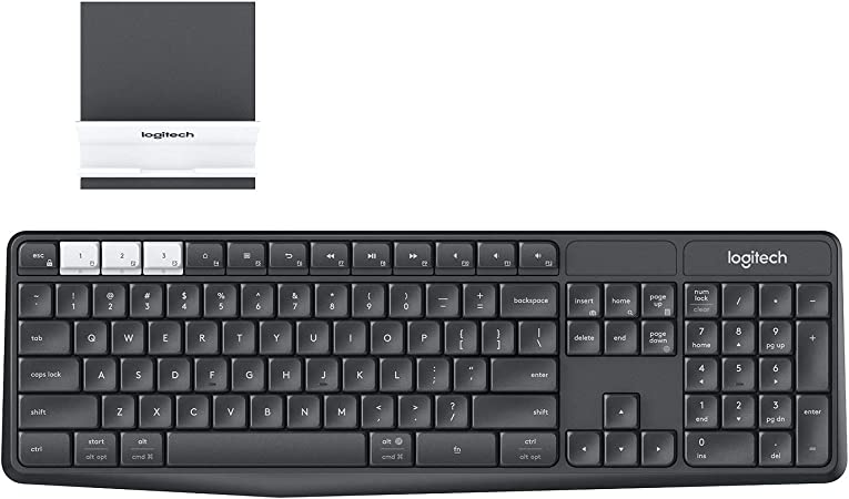 Logitech K375S Multi-Device Wireless Keyboard and Stand Combo (Windows, Android 5.0, Mac OS, iOS, Chrome OS) -International Version- English/Korean Keys