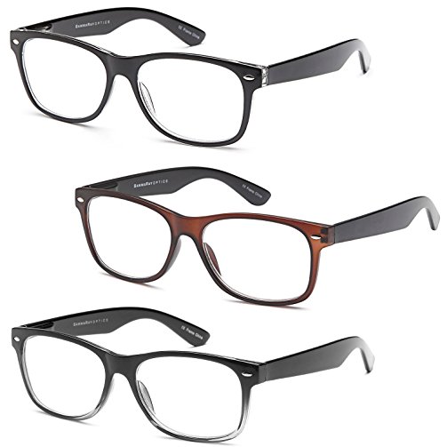 Gamma Ray Deluxe Reading Glasses with Spring Hinge Readers for Comfort fit Men and Women - Choose Your Magnification