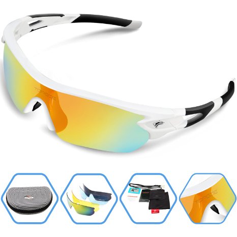 Torege Sports Sunglasses Polarized Glasses for Cycling Running Fishing Golf TRG002