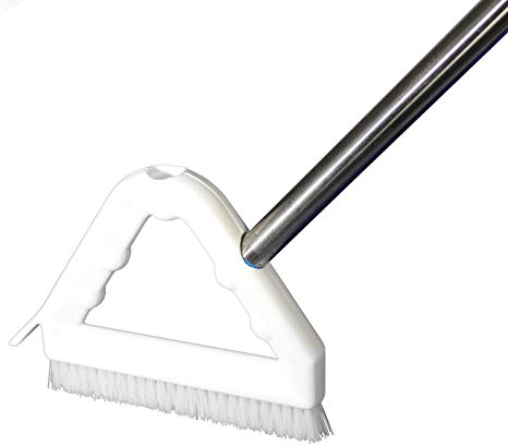 Back and Knee Saving Heavy Duty Grout and Tile Brush with Adjustable Handle.