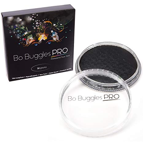 Bo Buggles Professional Black 32g Face Paint, Classic Colors, Water Activated