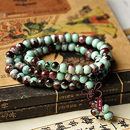 Jingdezhen Ceramic jewelry bead bracelets 108 beads unisex 6 Yaobian three times