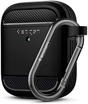 Spigen Rugged Armor Designed for Apple Airpods Case Cover for Airpods 1 & 2 [LED Light Visible] - Matte Black