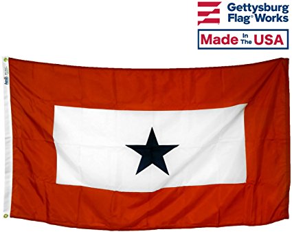 3x5' Service Star Flag (1 Blue Star) All- Weather Nylon Outdoor Flag Made In USA