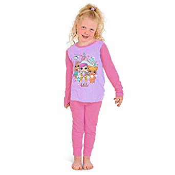 L.O.L Surprise Dolls Pyjamas for Girls Soft Cotton PJ Set Confetti Pop Lil Sisters