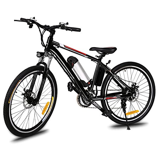 Bifast 26 Inch Power Plus Electric Mountain Bike for Adults, Unfolding E Bike Road Bike with Removable Lithium-Ion Battery, Battery Charger, LED Light