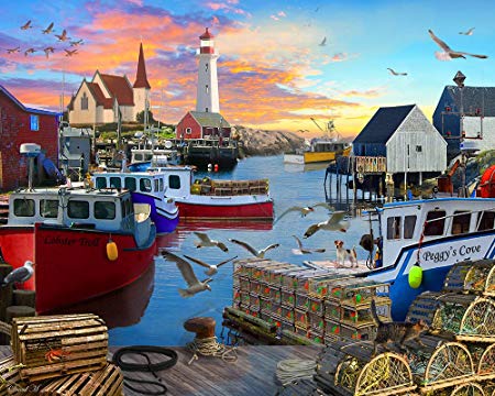 Vermont Christmas Company Fishing Cove Jigsaw Puzzle 1000 Piece